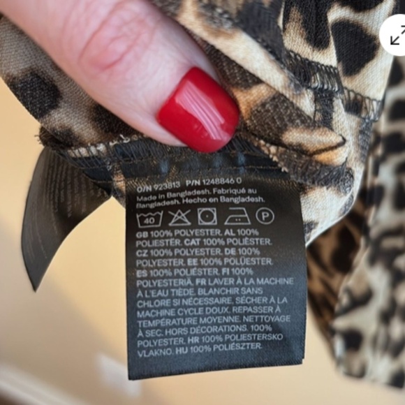 H&M leopard print shift mini dress with shoulder pads - Picture 6 of 6